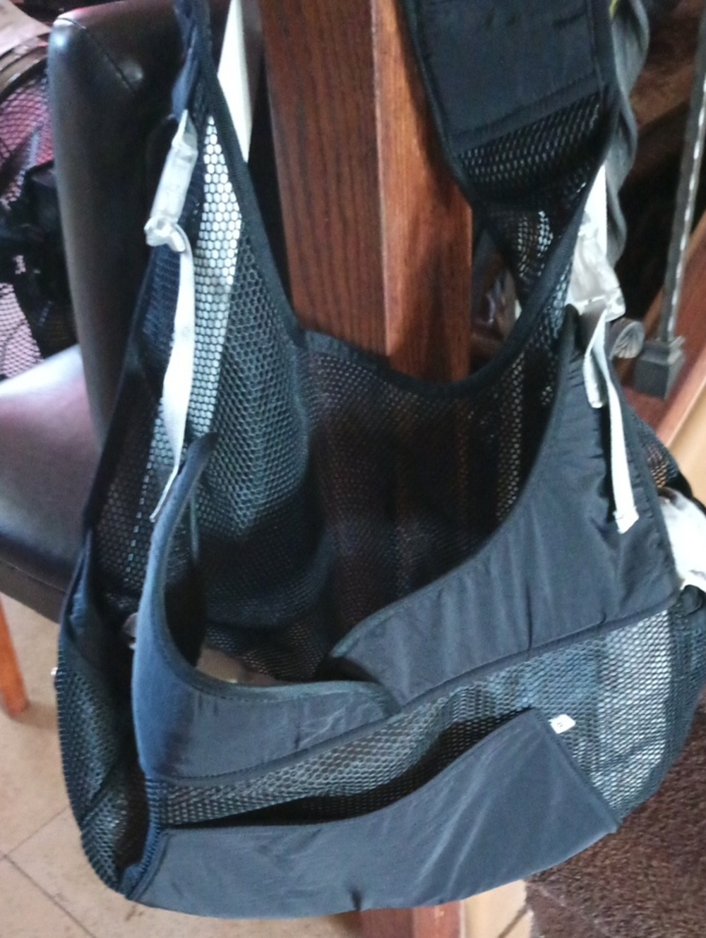 Men's Black Mesh Sling Bag - Unbranded